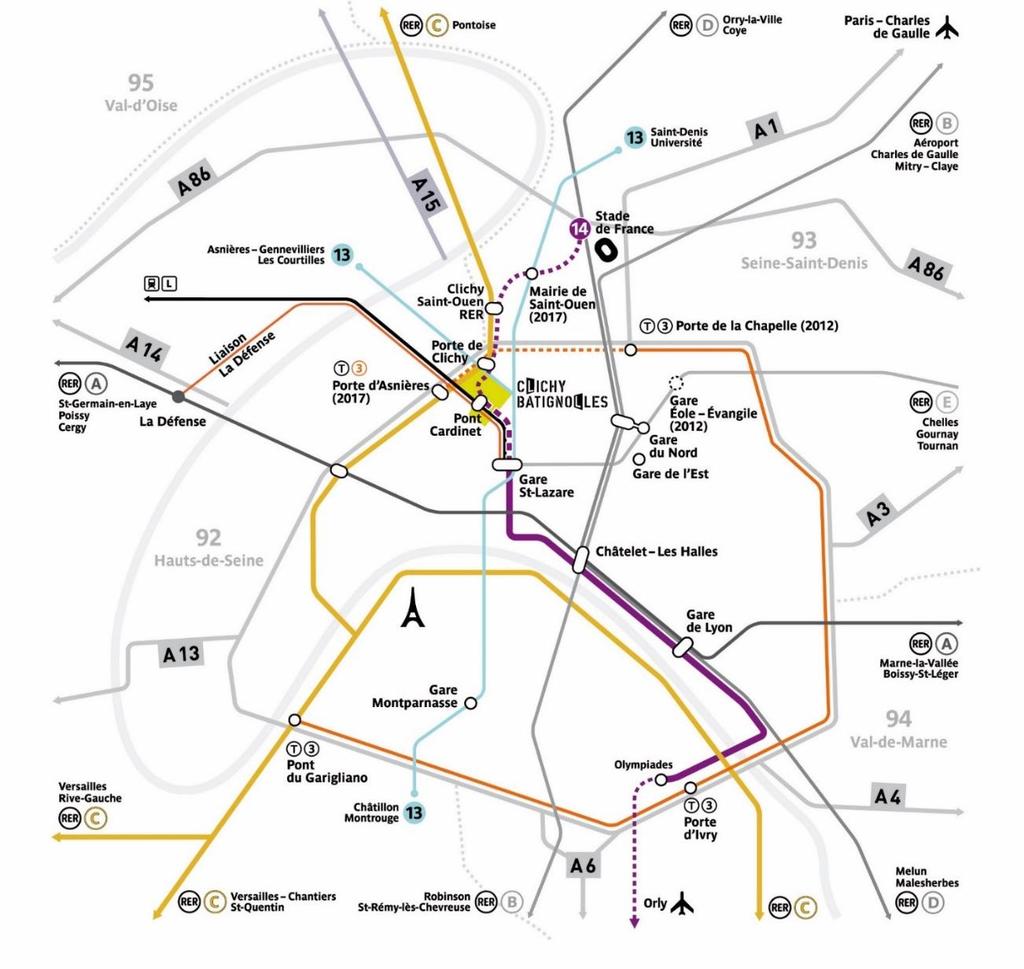 MOBILITY New transportation network Extension of Metro line 14