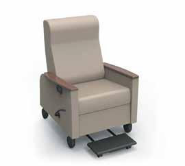 Patient Room Affina II Recliner Created by renowned designers Dan Cramer and Paul James, The Affina II Recliner is highlighted by a central locking caster mechanism and 5" casters, which allow the