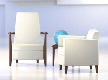 Soft lines and inviting curves All chairs are inherently "wall saver" in nature by virtue of the rear leg design Contrasting fabric available Collection Item Affina Guest