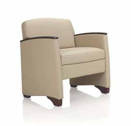 Chair, loveseat and tablet arm chair Upholstered or wood armcaps Brushed, polished or powdercoated turned aluminum legs Scooped single or double convex