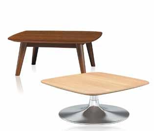 Three base styles: lounge (sled base), parlor (wood base), and club (pedestal base) Various sizes from end tables to coffee tables Choice