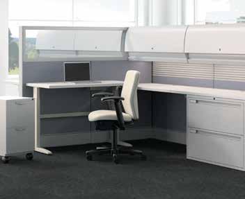 Administration Genesis Desking Lets you adjust your desk height as easily as you raise or lower your chair.