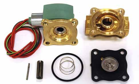 d. The solenoid valve can be disassemble by removing the 4 retaining screws. e.