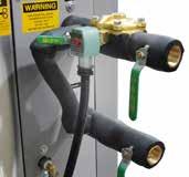 E-STOP BUTTON: The Emergency stop button is a mushroom type button which will shut down all chiller operations when engaged. Typical optional automatic low flow bypass valve.