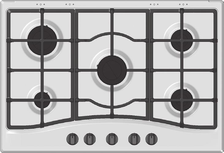 Description of the appliance Overall view 1. upport Grid for COOKWARE 2. GA BURNER 3. Control Knobs for GA BURNER 4.