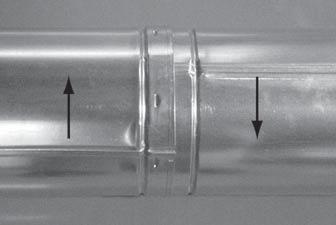 Horizontal Sections Horizontal sections of vent must be supported every 5 feet with a vent support or plumber s strap. Figure 8.8 Securing Vertical Pipe Sections Figure 8.