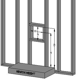 FRAMING Determine exact position of your fireplace, including hearth height, width, and depth, (if applicable).