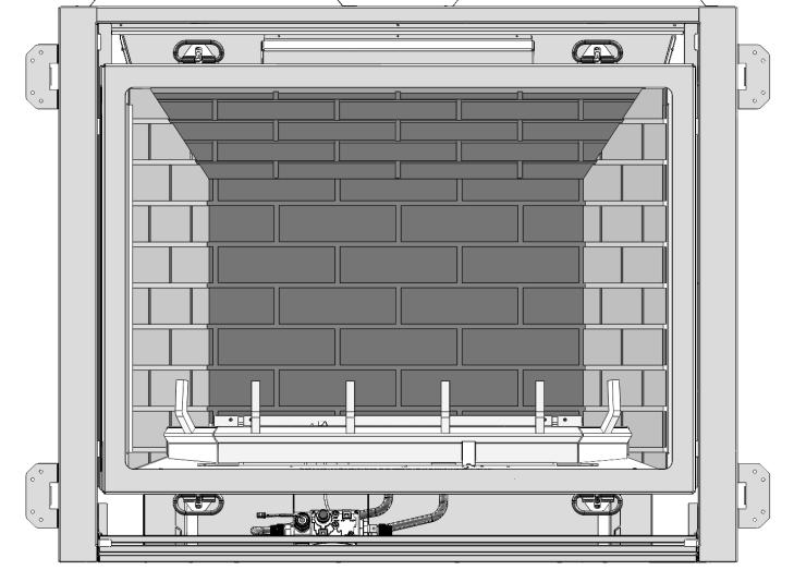MANTEL REQUIREMENTS WARNING: TOP STAND-OFF BRACKETS MUST BE ASSEMBLED AND ATTACHED TO FIREPLACE. DO NOT REMOVE. STAND-OFF BRACKETS ARE NOT LOAD BEARING.