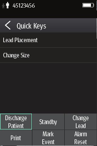 Maintenance Menu Configuring the TD60 A list of options 3. Tap the desired option from the list of options to configure the selected quick key. 4.