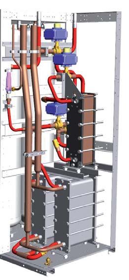 Directly mounted on the rack, the heat recovery module is connected to the refrigerant circuit, and electrically wired.