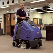 For high performance vacuuming on carpet, tile, wood, concrete, stone, rubber, or VCT, the Chariot ivac 24" ATV HEPA stand-on vacuum allows you to
