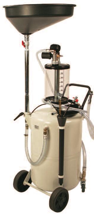 P/N 24273G P/N Combination extractor and oil drain with 2 gallon transparent bowl. Has 21-gallon tank capacity and is supplied complete with a set of 6 flexible probes and 3 adapters.