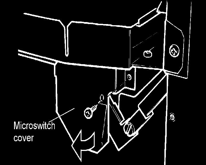 Check that the microswitch operates correctly by fully closing it and observing that there are sparks at the pilot electrode. Fig. 24 Microswitch Cover Removal 10.