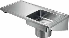 MEDICAL AND LABORATORY PLASTER SINKS AND SCRUB TROUGHS Illustration shows sink mounted on cantilevered brackets PSH PLASTER SINK Plaster sink top manufactured from 1.2mm thick, grade 1.