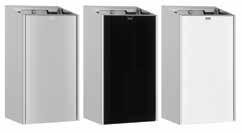 HYGIENE WASTE BIN Hygiene waste bin for wall mounting, stainless steel with satin finish and InoxPlus surface refinement, material thickness 1.2 mm, capacity approx. 3.