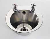 295 (F2117) 32mm waste, plug, chain and overflow RIMMED EDGE ROUND INSET SINK BOWLS Round inset sink bowl manufactured from 1.2mm thick, grade 1.4301 (304) stainless steel, high polish finish.