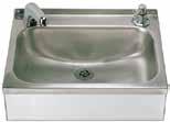 STAINLESS STEEL WASHBASINS AND WASHTROUGHS STAINLESS STEEL WASHBASINS AND WASHTROUGHS OTHER WASHBASINS HANDWASHPAC III (WITH BATTERY-OPERATED TAP) Handwashpac top is manufactured from grade 1.