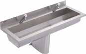 STAINLESS STEEL WASHBASINS AND WASHTROUGHS SATURN WASHTROUGHS SATURN WASHTROUGHS WITH TAP LANDING Manufactured from 1.2mm thick, grade 1.4301 (304) stainless steel.