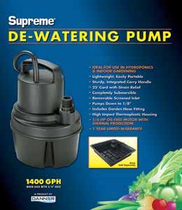 Pool Hose Adapter (Included) ITEM# 40460 3/4 Garden Hose Adapter (Included) 300 GPH De-Watering Pump