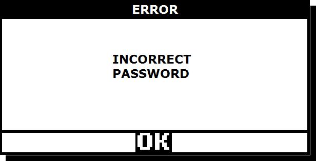 Confirm the digit by pressing again. Edition will move the cursor to next position. Confirm login by using OK" or abandon login by using CANCEL option.