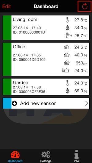 3.1.7 Update sensor data To update the