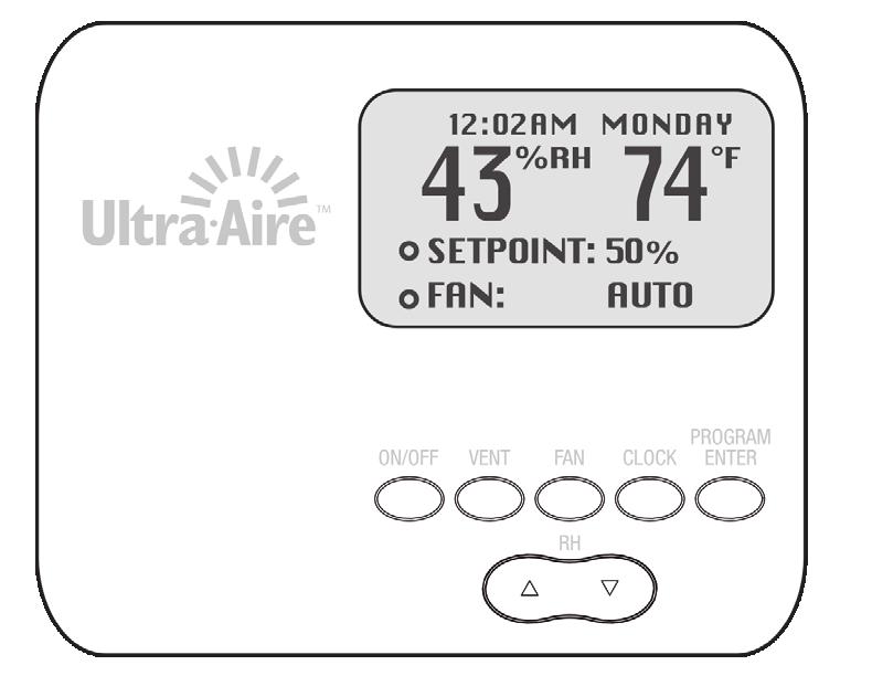 A control can be used with the Ultra-Aire 70H. The Ultra-Aire 70H features a built-in dehumidistat control as well as the ability to wire a remote mounted control to the unit.