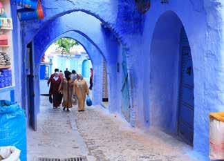 pungent methods virtually unchanged since the medieval era. Visit the see the Mausoleum of Zaoula Moulay Ideis and the Maristan Sidi Frej, a hospital from 1268 to 1944 and now a small souk.
