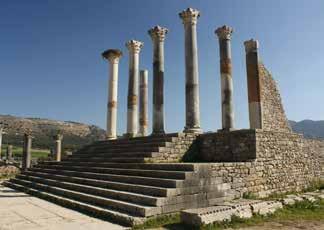 Next morning drive to Volubilis, the most important Roman site in Morocco and renowned for its beautiful mosaics and monuments.