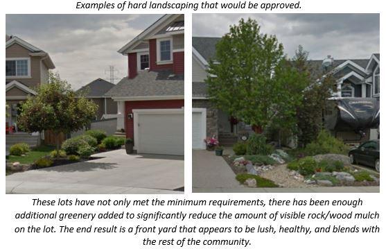 ii. Hard Surface Landscaping Hard surface landscaping will be considered on an individual basis if it can be demonstrated that the alternate plan meets the objective of these guidelines to achieve