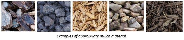 Wood mulch is normally installed at least 100mm deep.