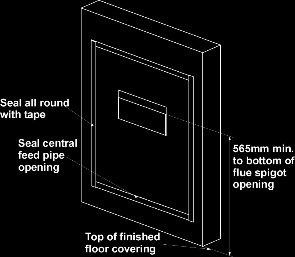 5.4.2 Wall mounting (See figure 10). The closure plate must be fitted and sealed to the hearth and fireplace opening using a suitable heat resistant material.