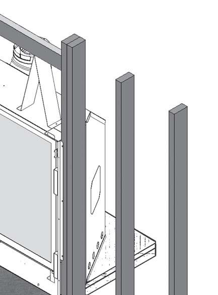 For material thickness greater than 3/4, the heater requires repositioning further forward in the framing cavity see page 48 Mantel See Mantel & Hearth