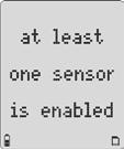 Press to toggle between enable/disable (sensor can be enabled at any time).