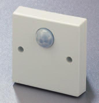 PIR SWITCHES SPIR The SPIR range of passive infrared switches are mounted on a single gang white switch plate with a rugged domed lens housing the detector, which gives up to a 9m coverage.