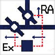 2.22 Return Air Damper Set Toolbar icons for placement of the RA Damper component. RA Damper component on the network.