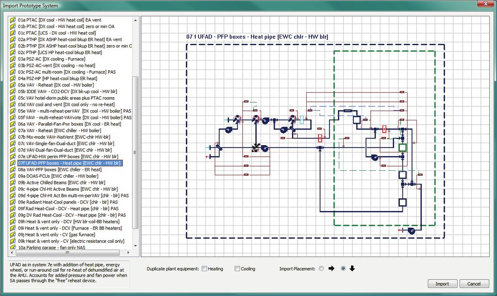 8 Prototype HVAC Systems (section under construction) This section describes the pre-define prototype systems, the parameters within them that can be set by the user directly (independent of the