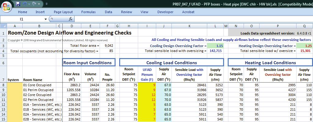 When autosizing a UFAD system and corresponding baseline VAV system for comparison, as is typical, it is important to make some adjustments to the autosizing process to calculate the correct