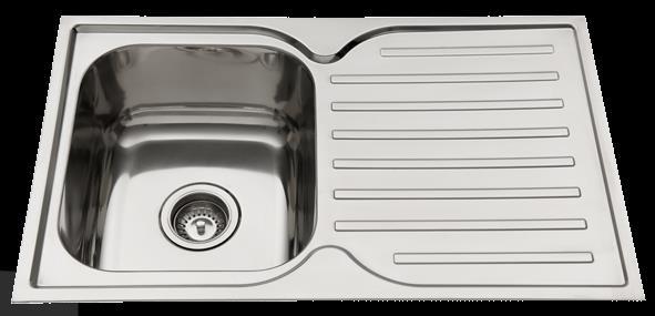 Kitchen Sinks - Above Counter Squareline 780 - Single Bowl & Single Drainer F/L:
