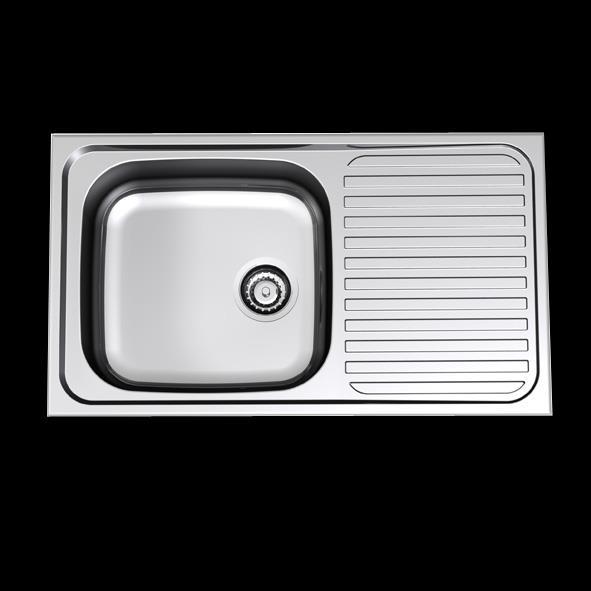 Sinks Above Counter R110 Single End Bowl - 820mm R150 1100mm 1.