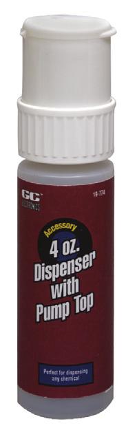 The locking top makes this product excellent for use in the technicians tool box. This dispenser is available empty or prefilled with two of your favorite GC icals; Head Cleaner or Isopropyl Alcohol.
