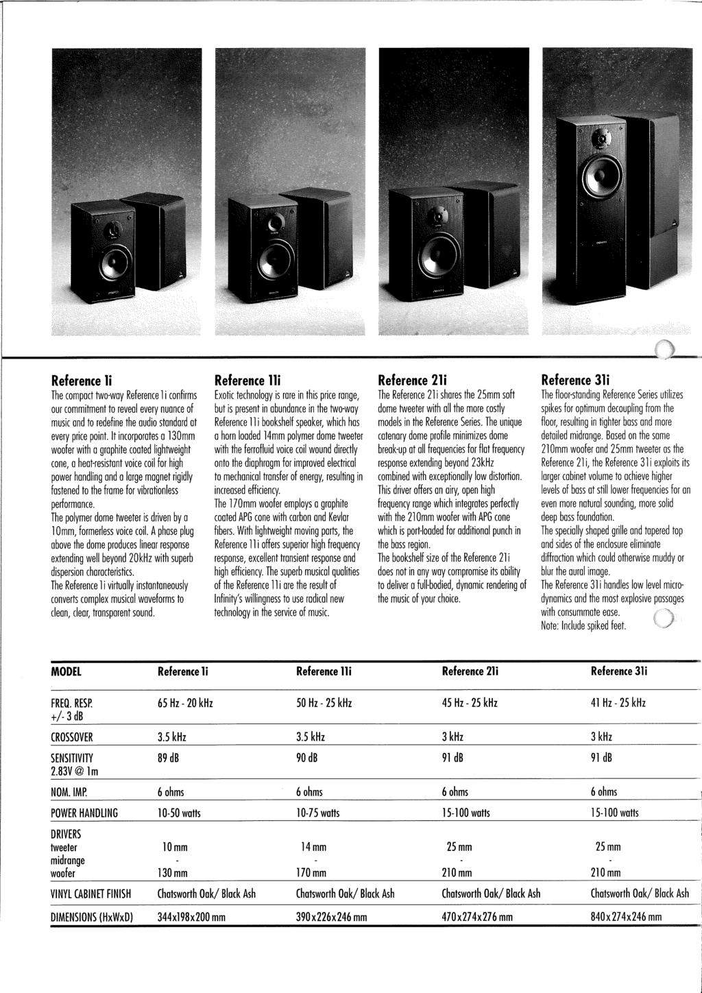 Reference li The compact two-way Reference 1 i confirms our commitment to reveal every nuance of music and to redefine the audio standard at every price point.