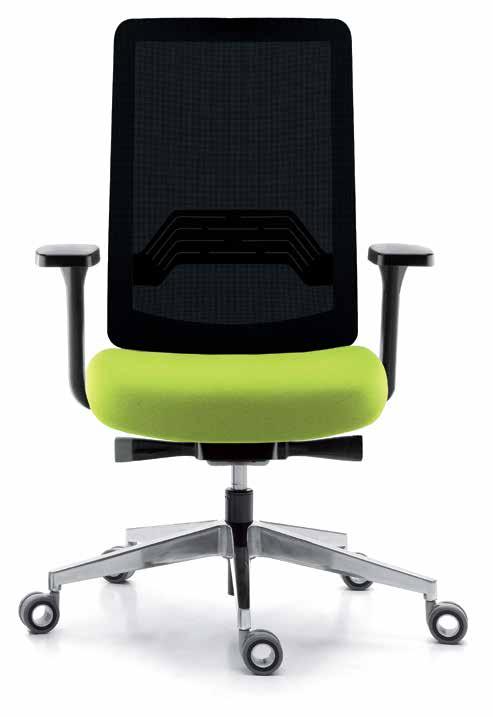 30 MORE FUNCTION, MORE COMFORT. Adjustable lumbar support available on request. Fixed armrests Large curvy seat with high density foam (Min.