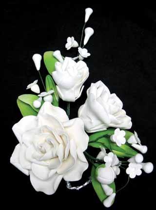 Masterpiece Blooms Rose Sprays 391221 CAMELLIA BUD SPRAY - WHITE 6/BOX 5 X 3