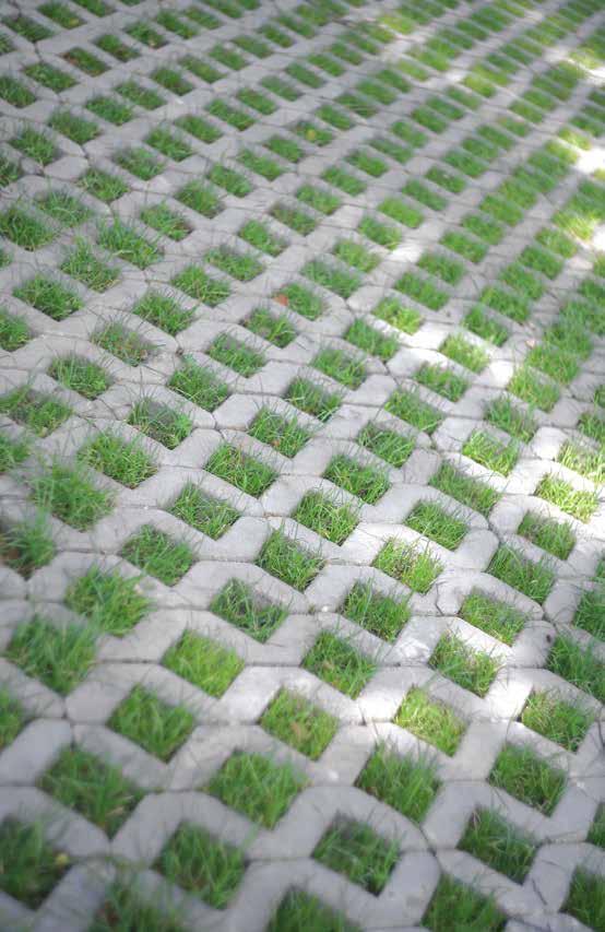 GRASS PAVERS The design of a grass paver reduces run-off and allows greenery to grow right through