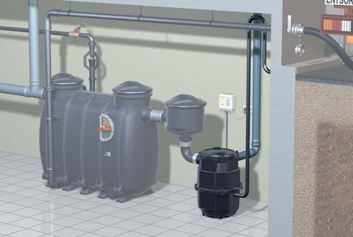 for wastewater without sewage Installation example Aqualift S Professional advantages Connection of several inlets Alongside the standard inlet Ø 0, further inlets (Ø 50, Ø 75) can be connected