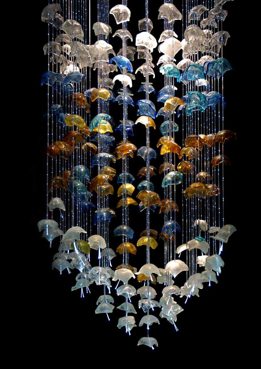 GLASS CHANDELIER S-A/60/200/L+F SEA FLOWERS The first lighting installation was created in 2010 for Hitlon Hotel s patio.