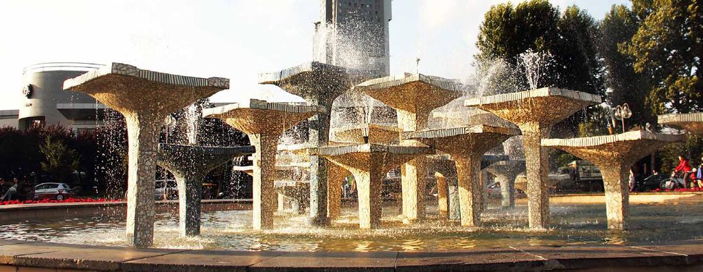 city fountain in