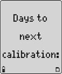 The number of days remaining before calibration is due displays for all sensors.