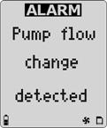 If the pump stops operating or becomes blocked, the detector activates the pump alarm. The following screens display.