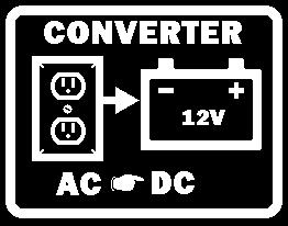 POWER CONVERTER SYSTEM The power center changes 110-volt AC current from the auxiliary generator or the shoreline into 12-volt DC current for use by 12-volt equipment in the motor home.